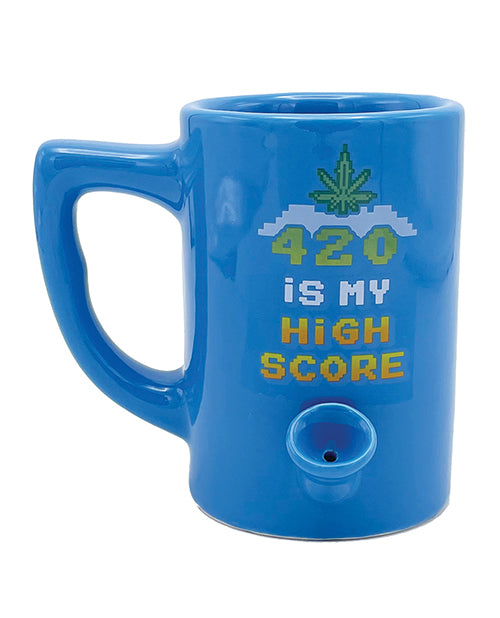 Wake & Bake 420 Is My High Score Coffee Mug - 10 Oz Blue