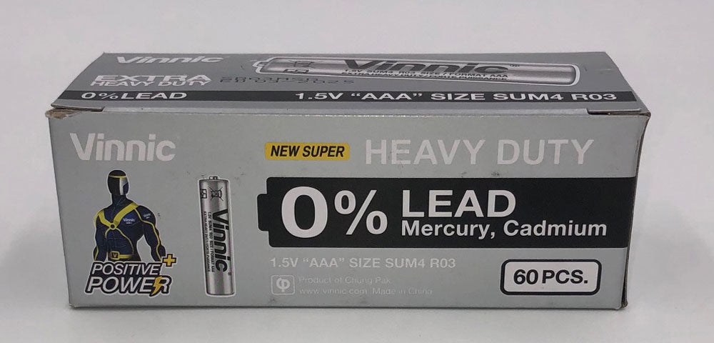 Vinnic Super Heavy Duty AAA - 2 Pc./shrink Pk. -  60 Pcs. Box