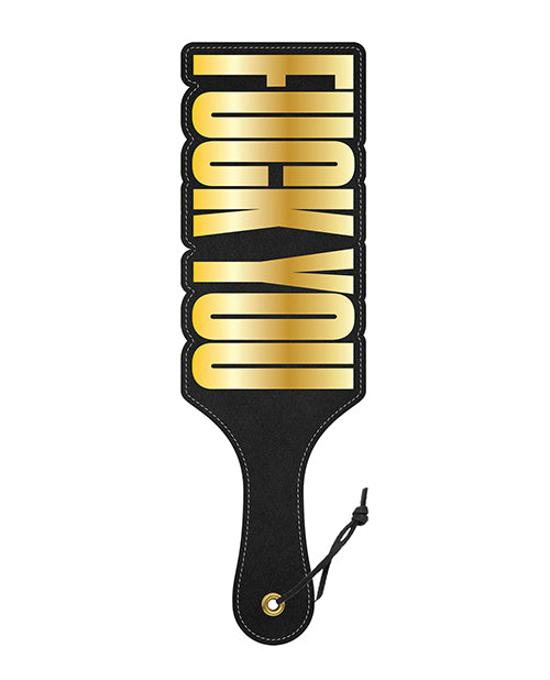 Wood Rocket Fuck You Paddle - Black/gold