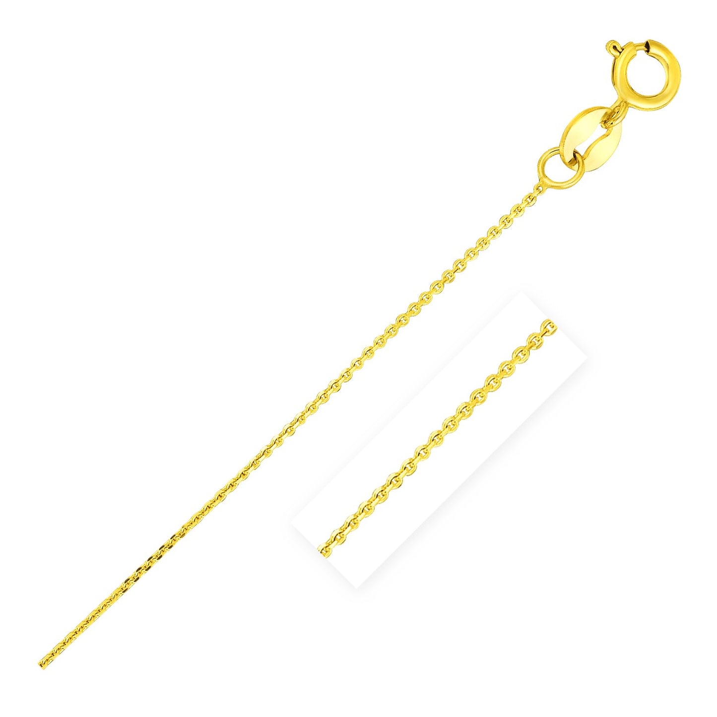 14k Yellow Gold Cable Link Chain 0.7mm