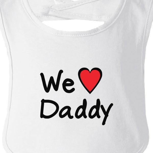 We Love Dad White Cute Baby Bib Cotton Fathers Day Gifts For Dad