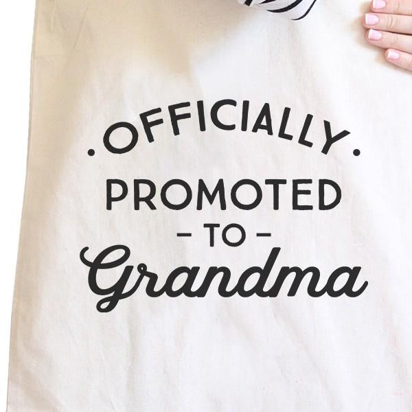 Officially Promoted To Grandma Natural Canvas Bag