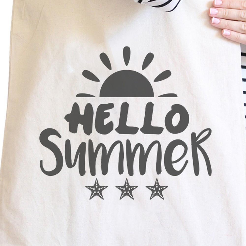 Hello Summer Sun Natural Canvas Bags