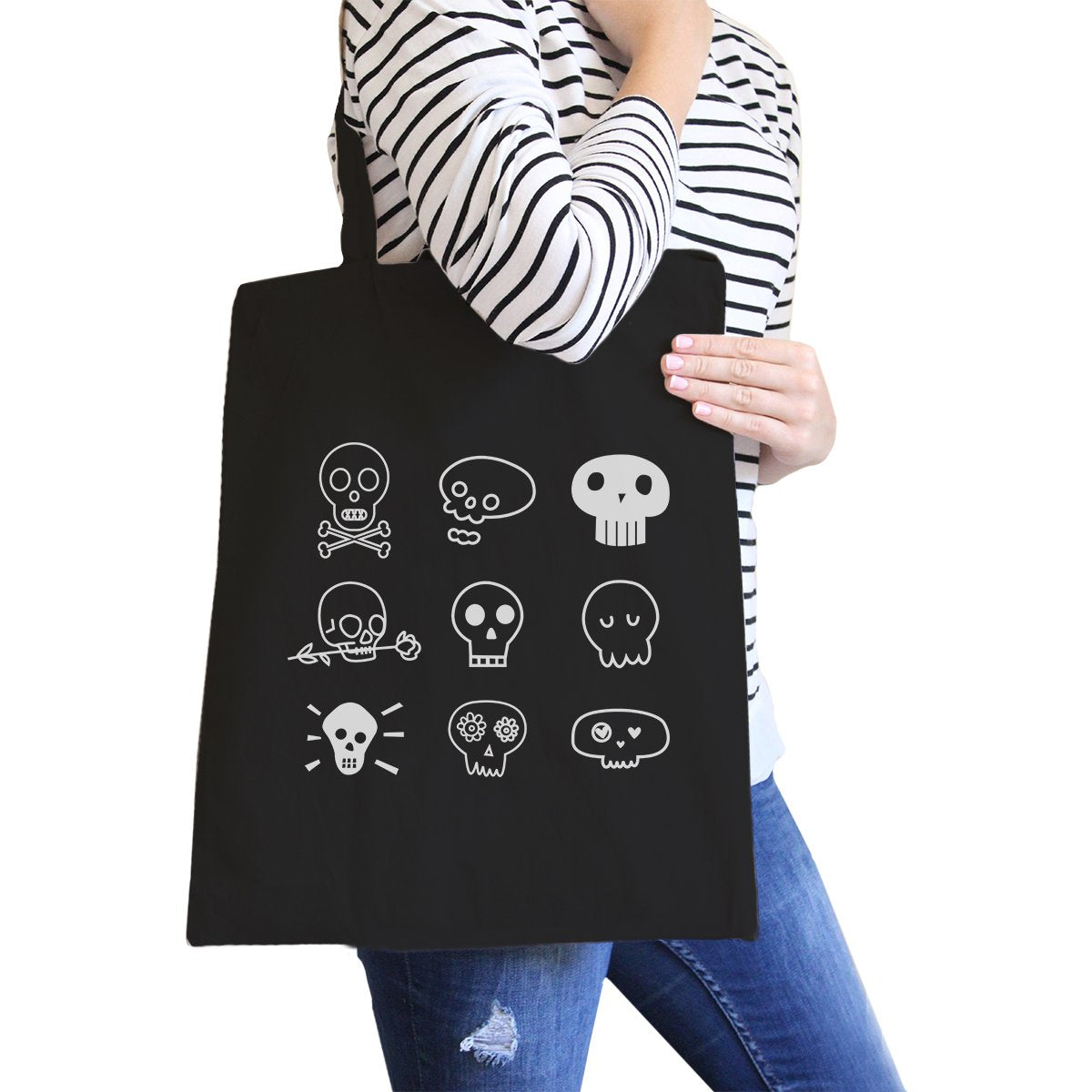 Skulls Black Canvas Bags