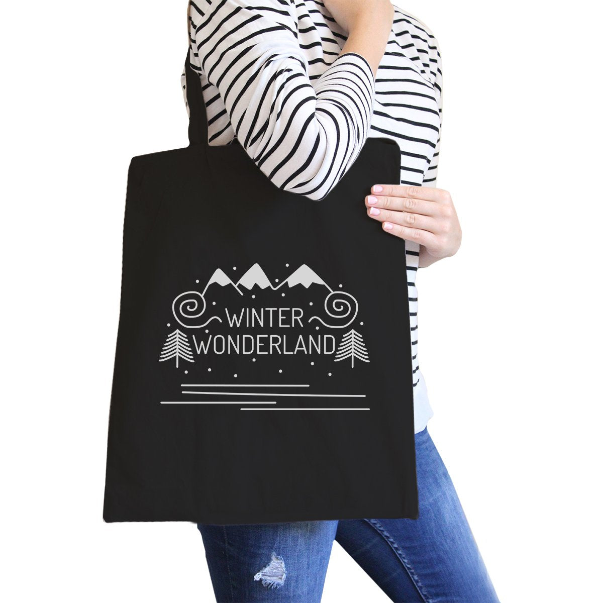 Winter Wonderland Black Canvas Bags