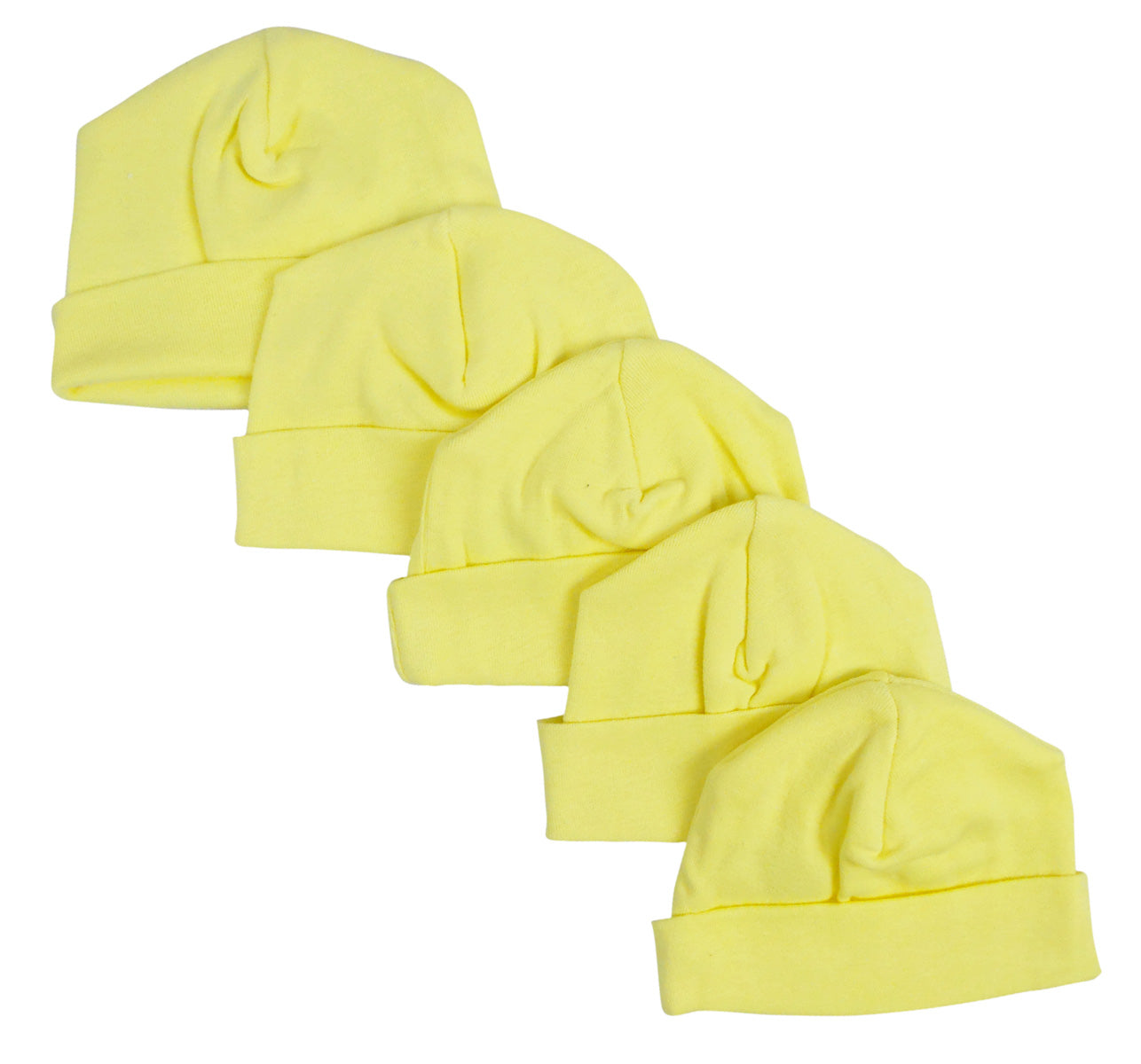 Yellow Baby Cap (pack Of 5)