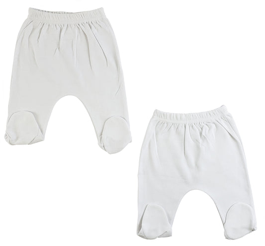 White Closed Toe Pants - 2 Pack