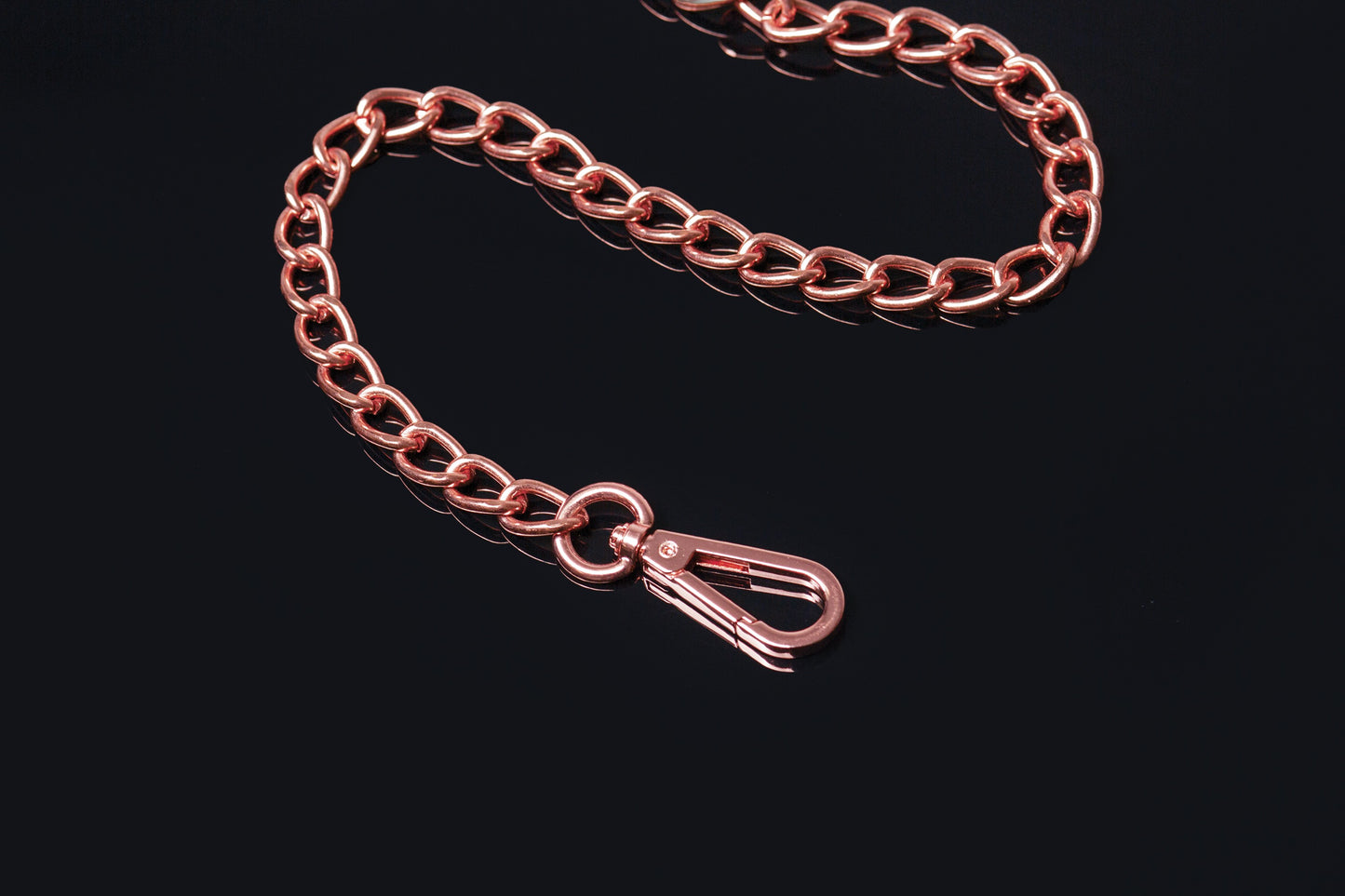 (wd)pleasure Chain Leash Black Rose Gold