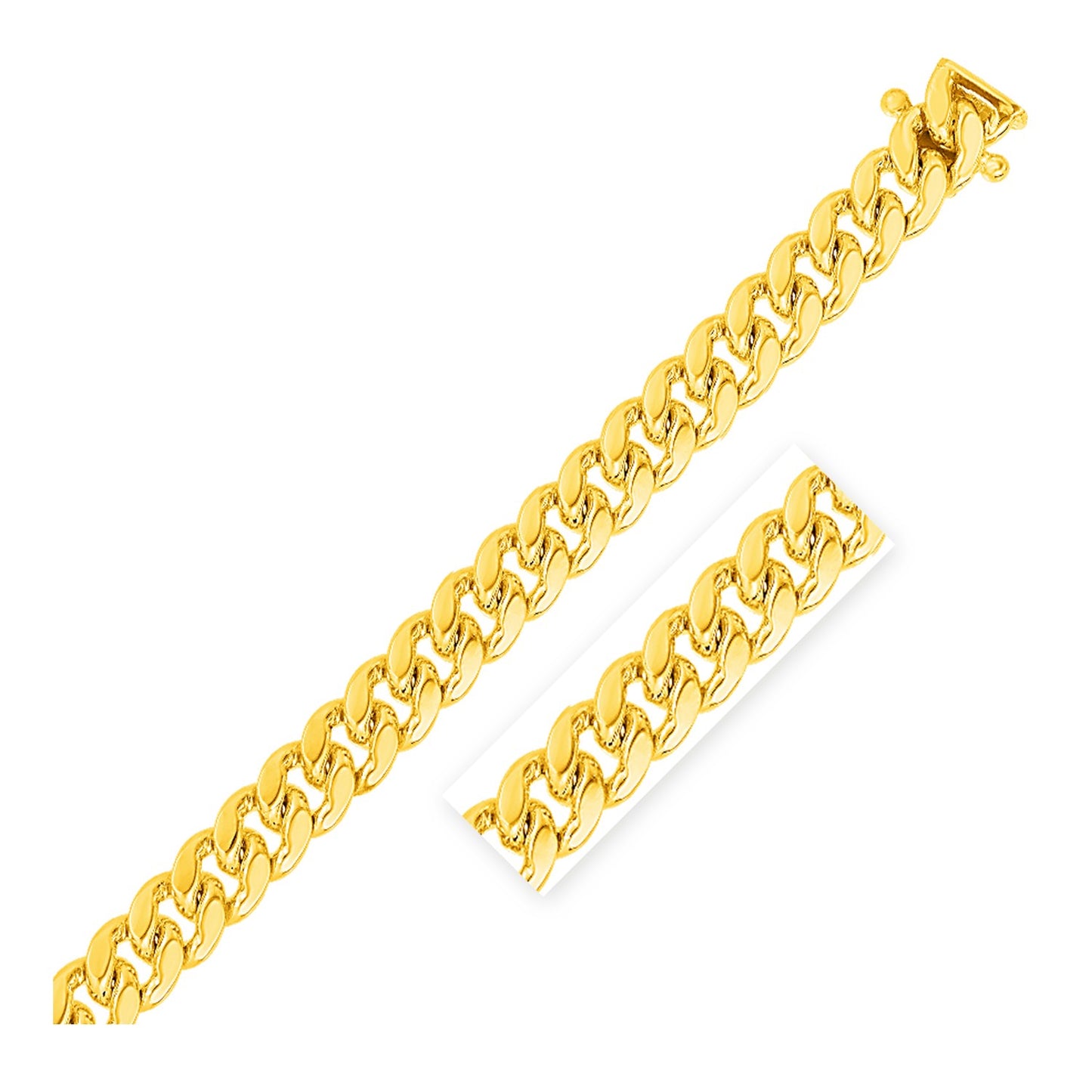 10.0mm 14k Yellow Gold Classic Miami Cuban Chain