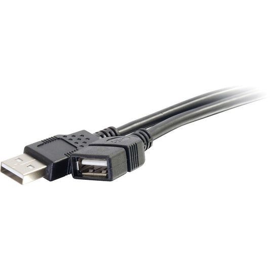 C2G 2m USB Extension Cable - USB 2.0 A to A - Male to Female - 6ft Black