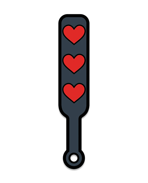 Wood Rocket Sex Toy Hearts Paddle Pin - Black/red