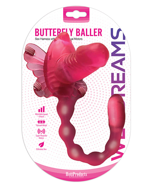 Wet Dreams Butterfly Baller Sex Harness W/ Dildo & Dual Motors