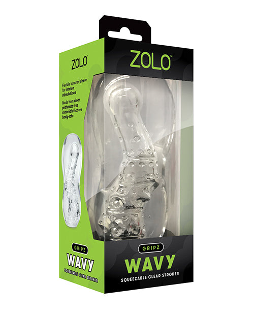 Zolo Gripz Wavy Stroker - Clear