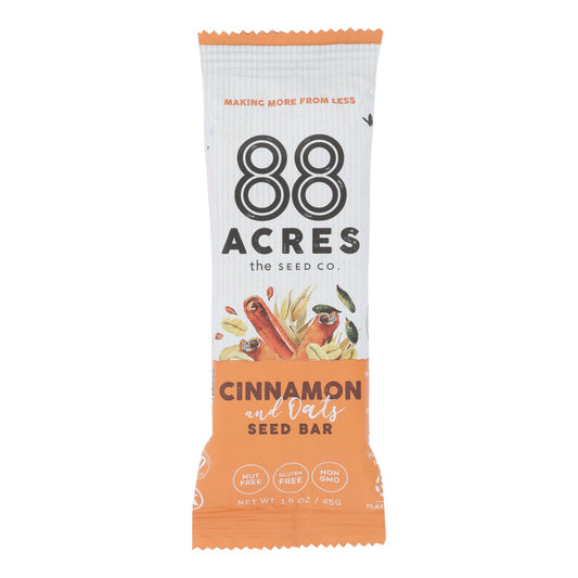 88 Acres - Seed Bars - Oats And Cinnamon - Case Of 9 - 1.6 Oz.