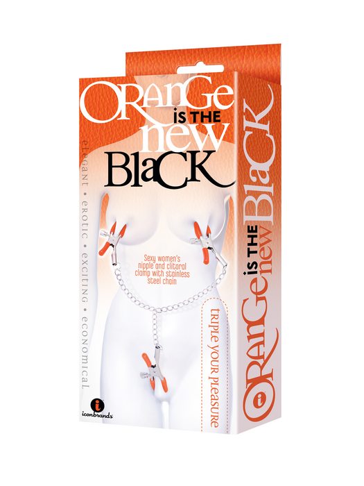 9's Orange Is The New Black Triple Your Pleasure Clamps & Chain