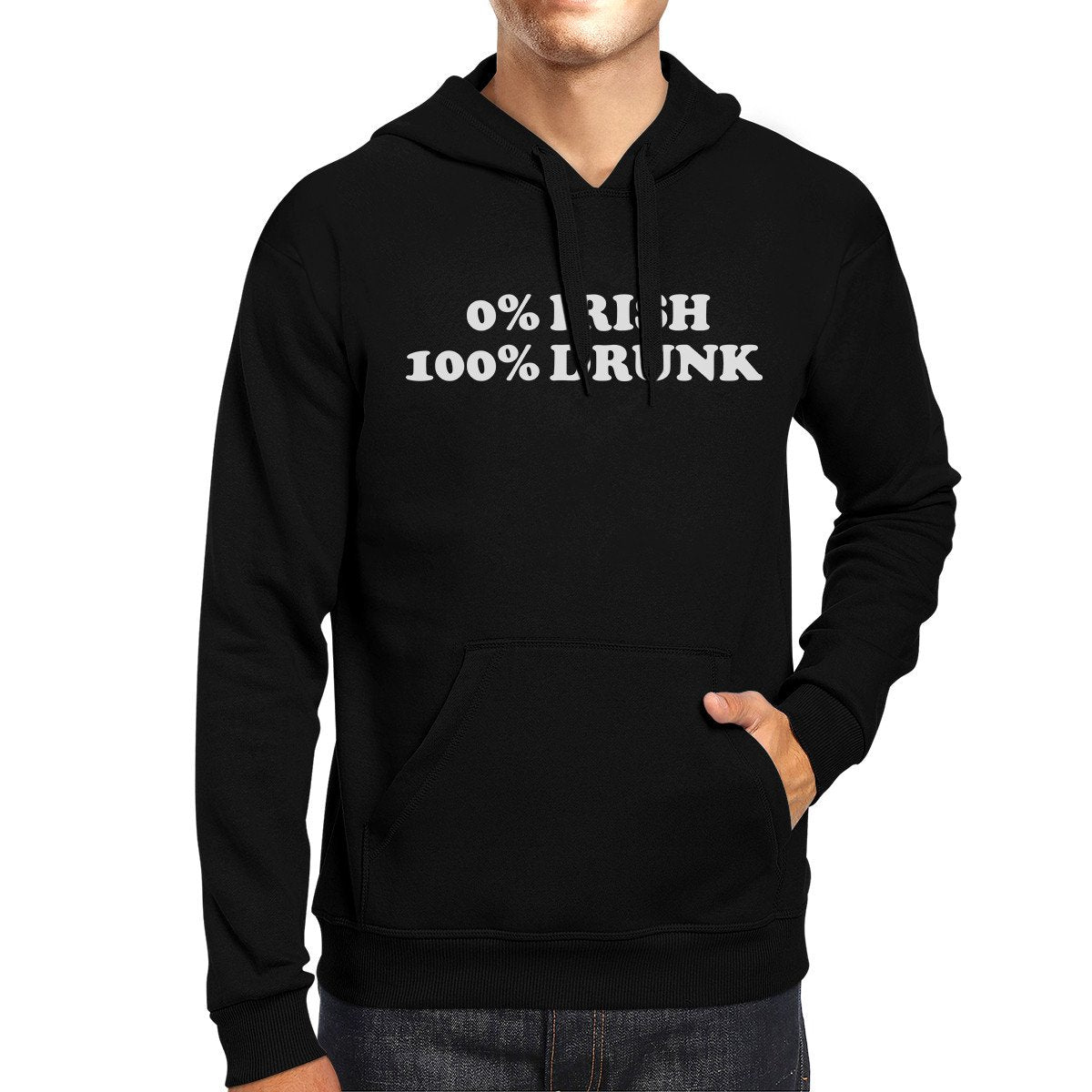 0% Irish 100% Drunk Black Unisex Hoodie Funny Gift Ideas For Irish