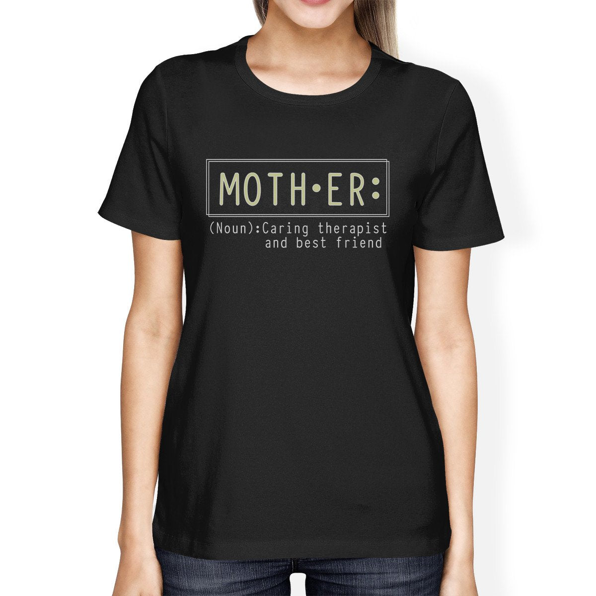 Mother Therapist Women's Black Cute Design Cotton T-Shirt For Moms