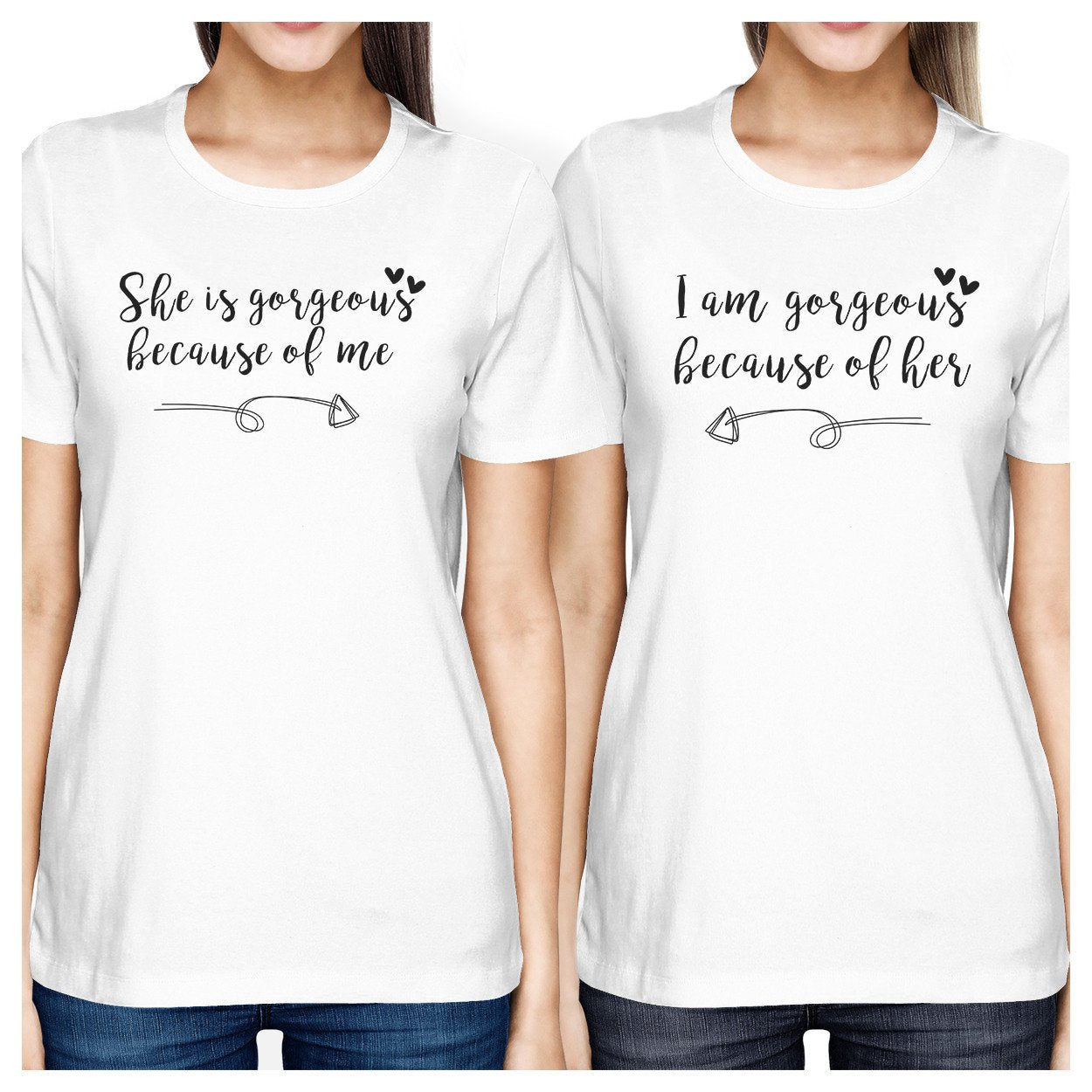 She Is Gorgeous White Womens Matching Shirts For Mom and Daughter