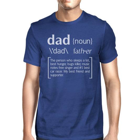 Dad Noun Mens Blue Funny Graphic T-Shirt Funny Gift Ideas For Dad