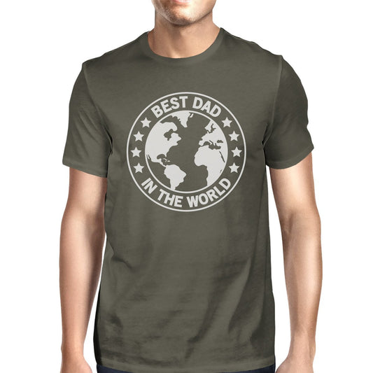 World Best Dad Mens Dark Grey Cotton Tee Shirts Funny Graphic Tee