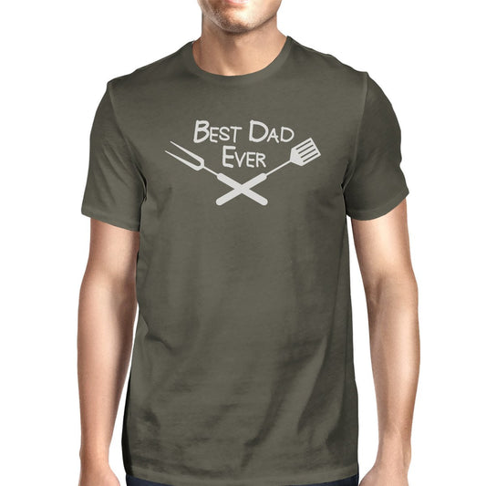 Best Bbq Dad Mens Dark Grey Round Neck Tee Fathers Day T-shirt