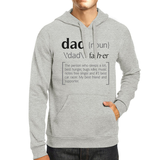 Dad Noun Grey Unisex Funny Design Hoodie For Fathers Day Cute Gifts