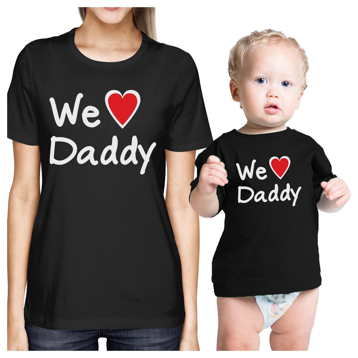 We Love Daddy Black Mom Baby Matching Outfits Cute Fathers Day Gift