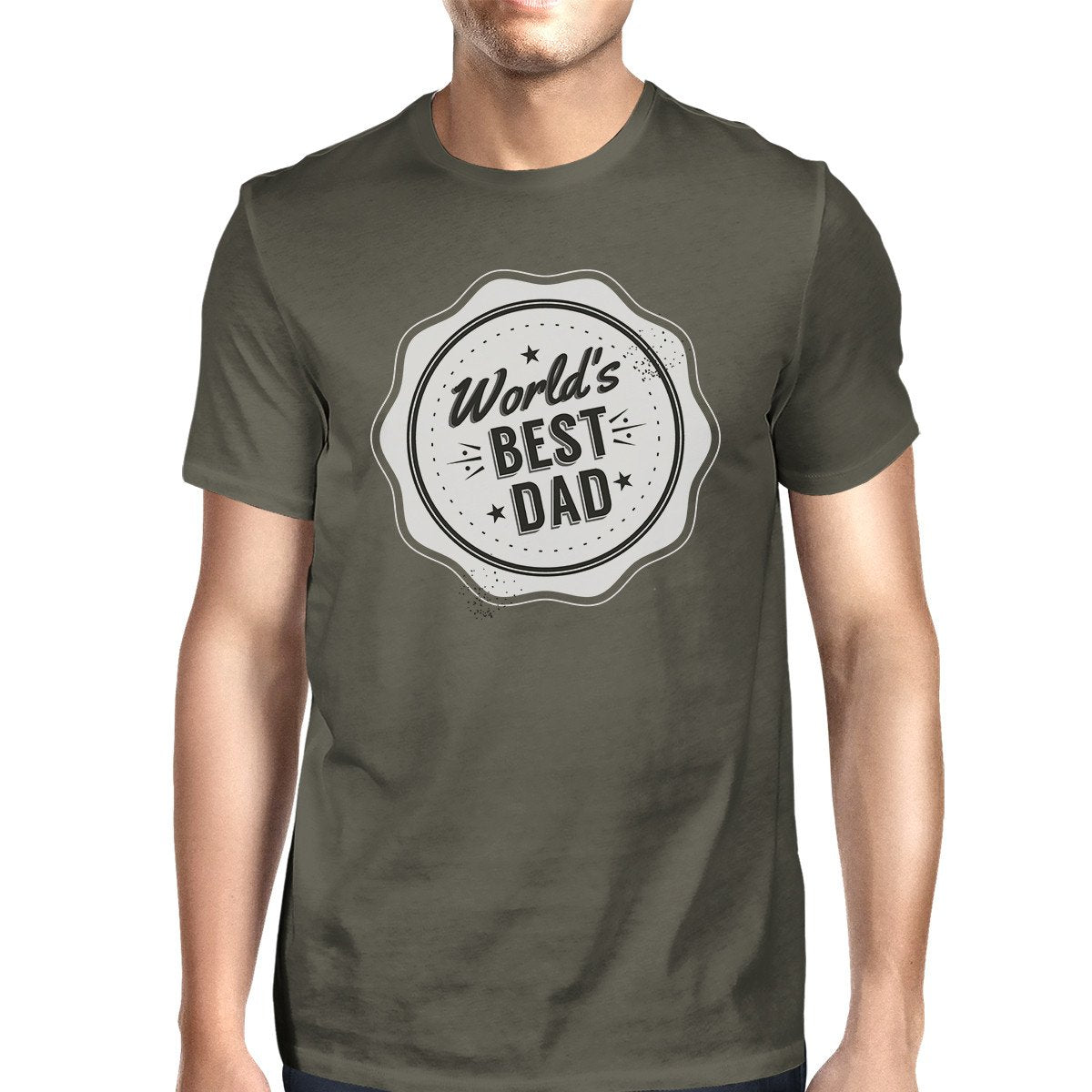 World's Best Dad Mens Dark Gray Round Neck Shirt Funny Dad Gifts