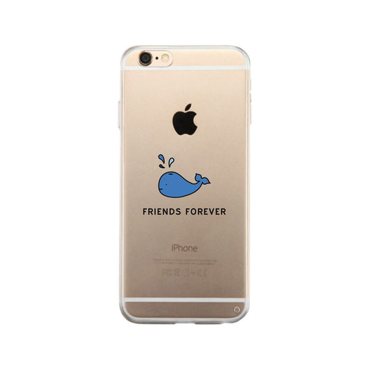 Whale Be Friends Forever Dark Blue Clear Phone Case