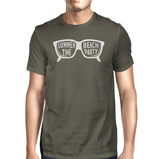 Summer Time Beach Party Mens Dark Grey Shirt