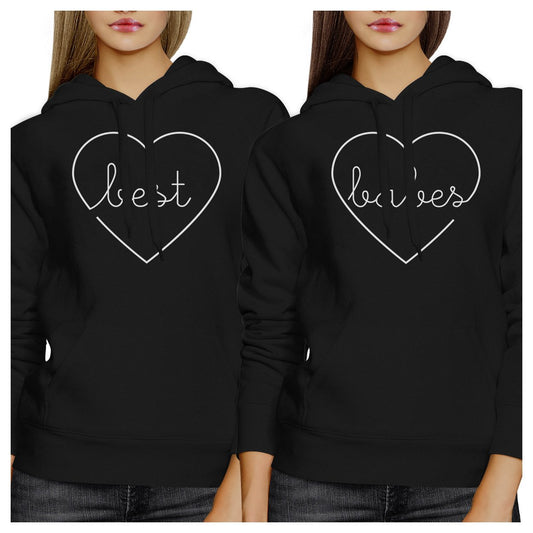 Best Babes BFF Matching Black Hoodies