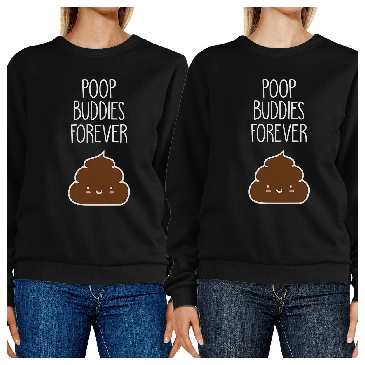 Poop Buddies BFF Matching Black Sweatshirts