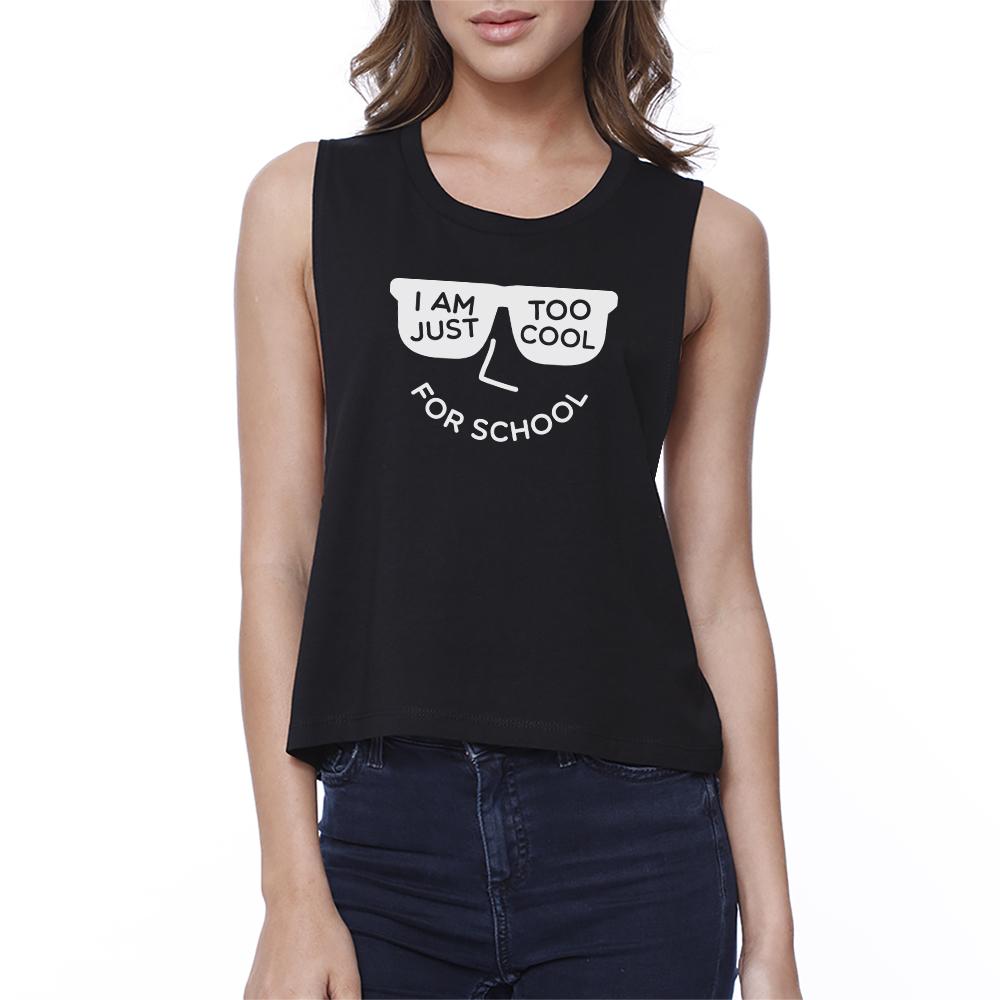 Too Cool For School Womens Black Crop Top