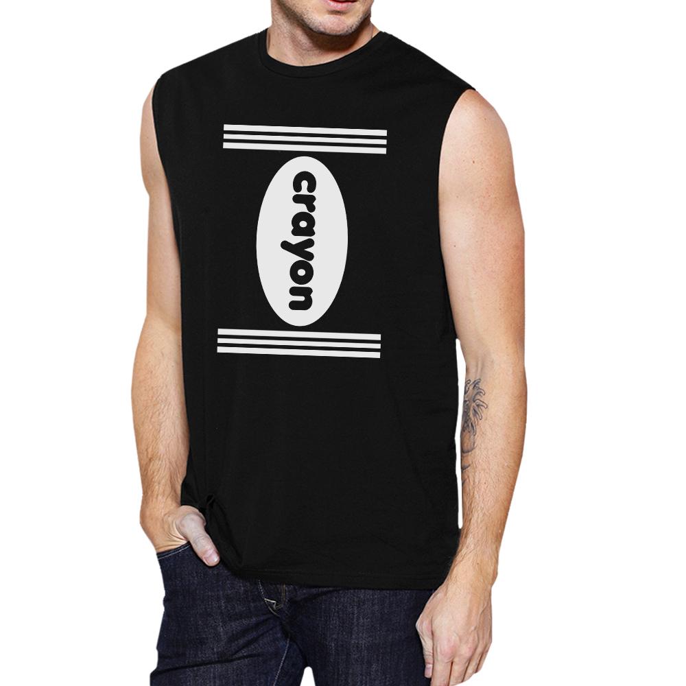 Crayon Mens Black Muscle Top