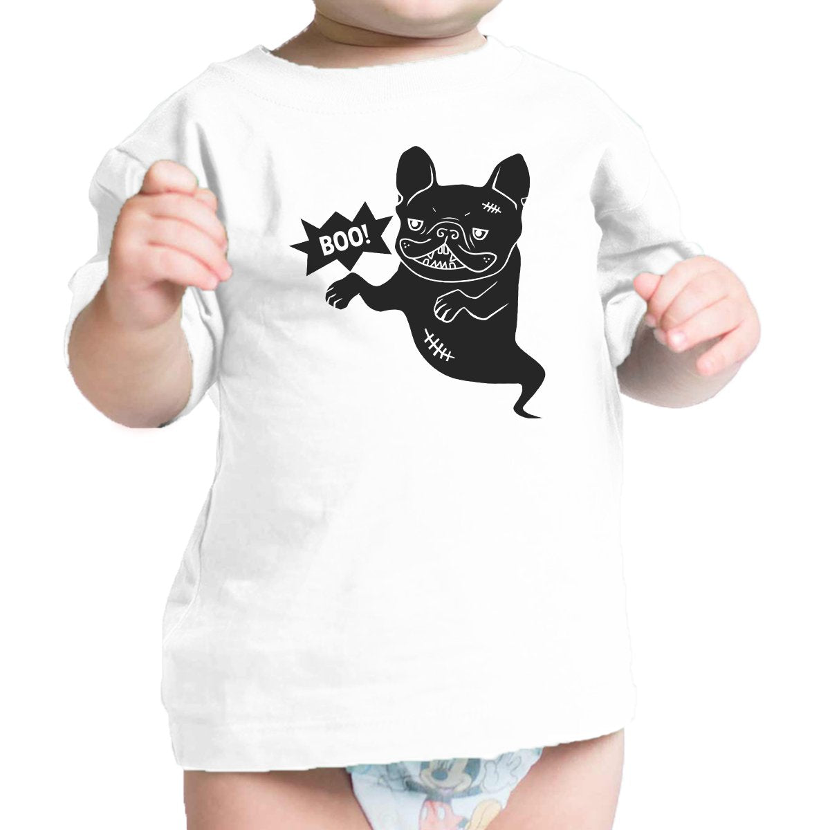 Boo French Bulldog Ghost Baby White Shirt