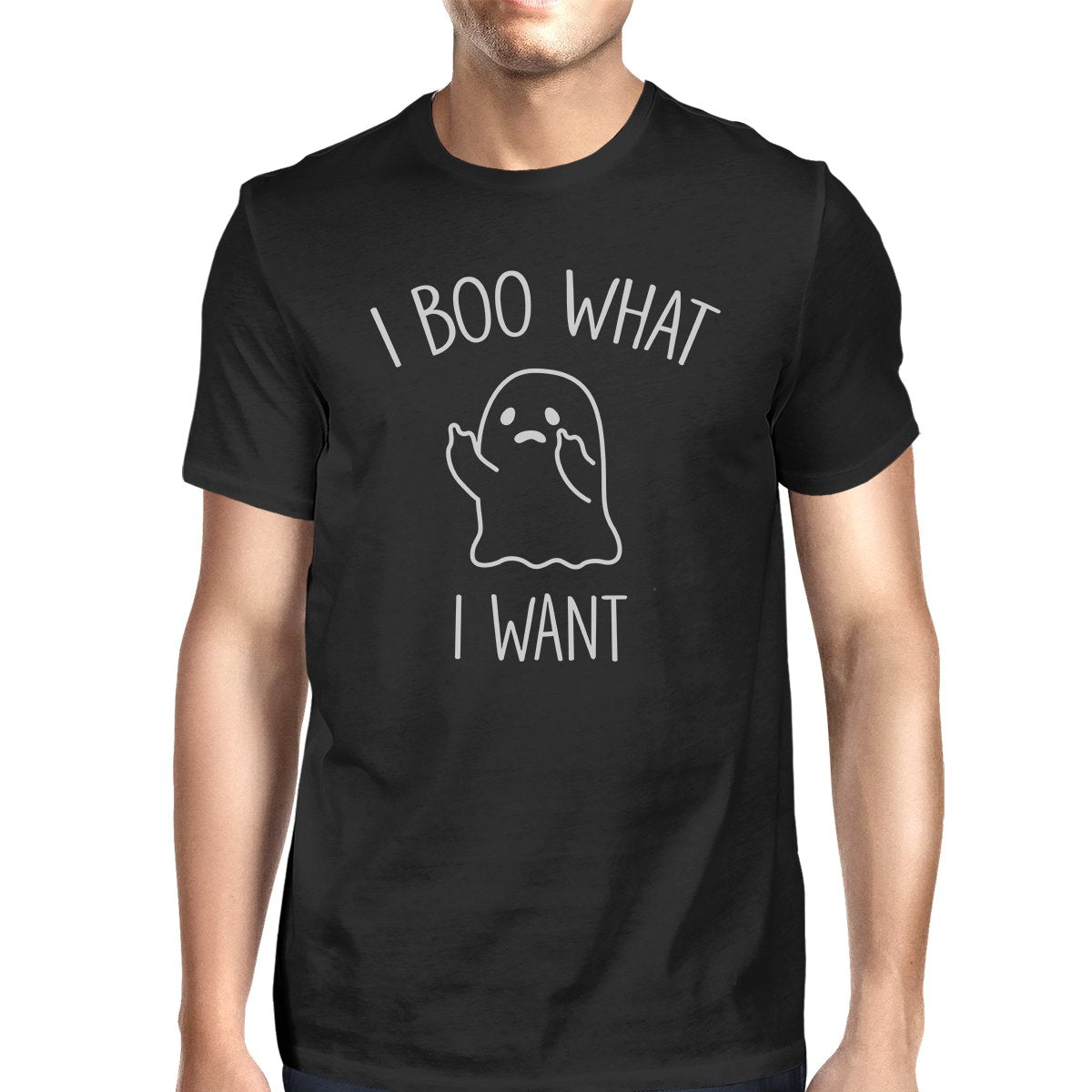 I Boo What I Want Ghost Mens Black Shirt