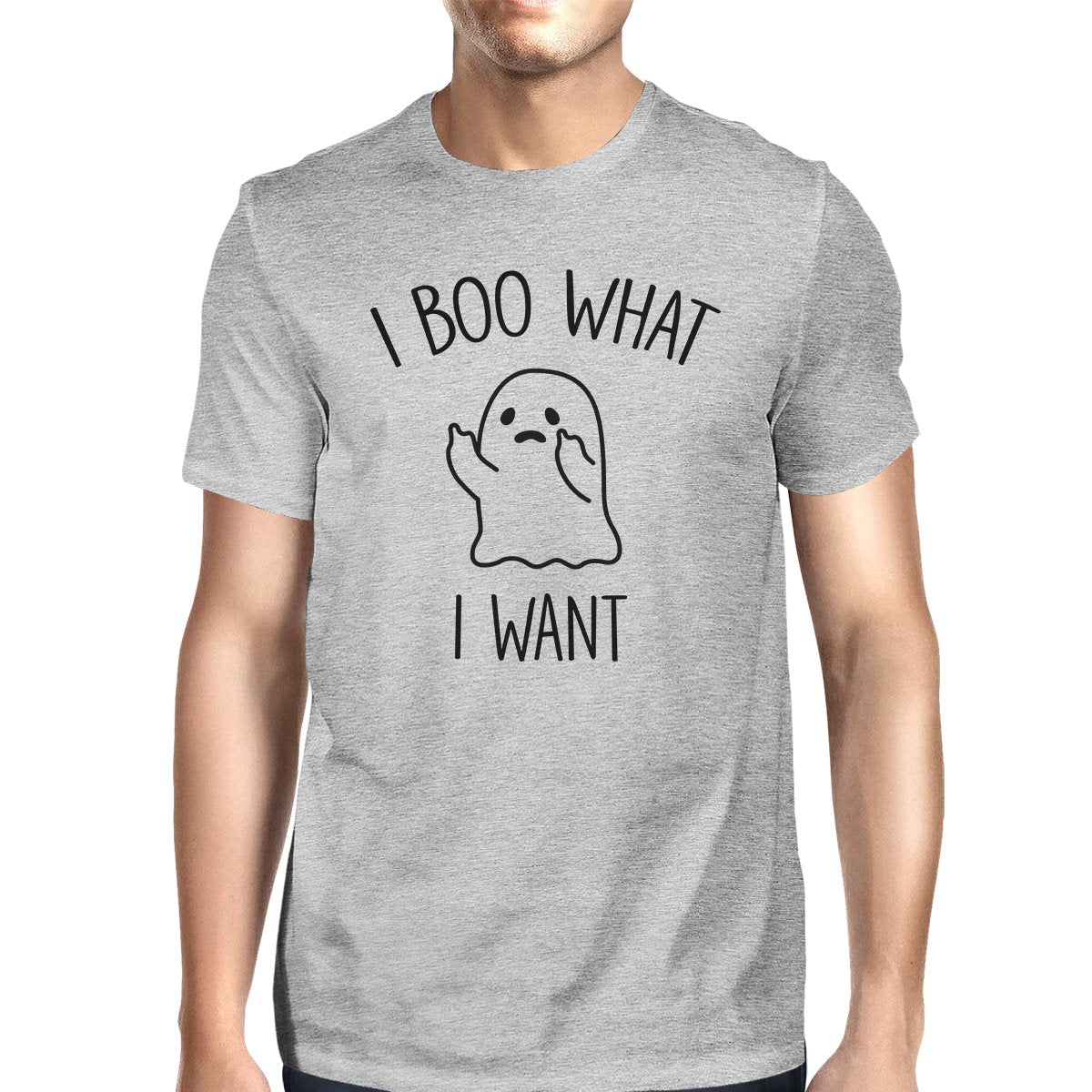 I Boo What I Want Ghost Mens Grey Shirt