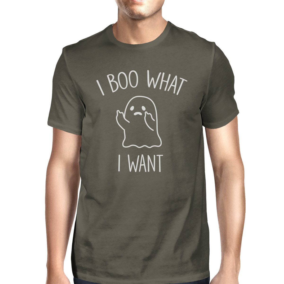 I Boo What I Want Ghost Mens Dark Grey Shirt