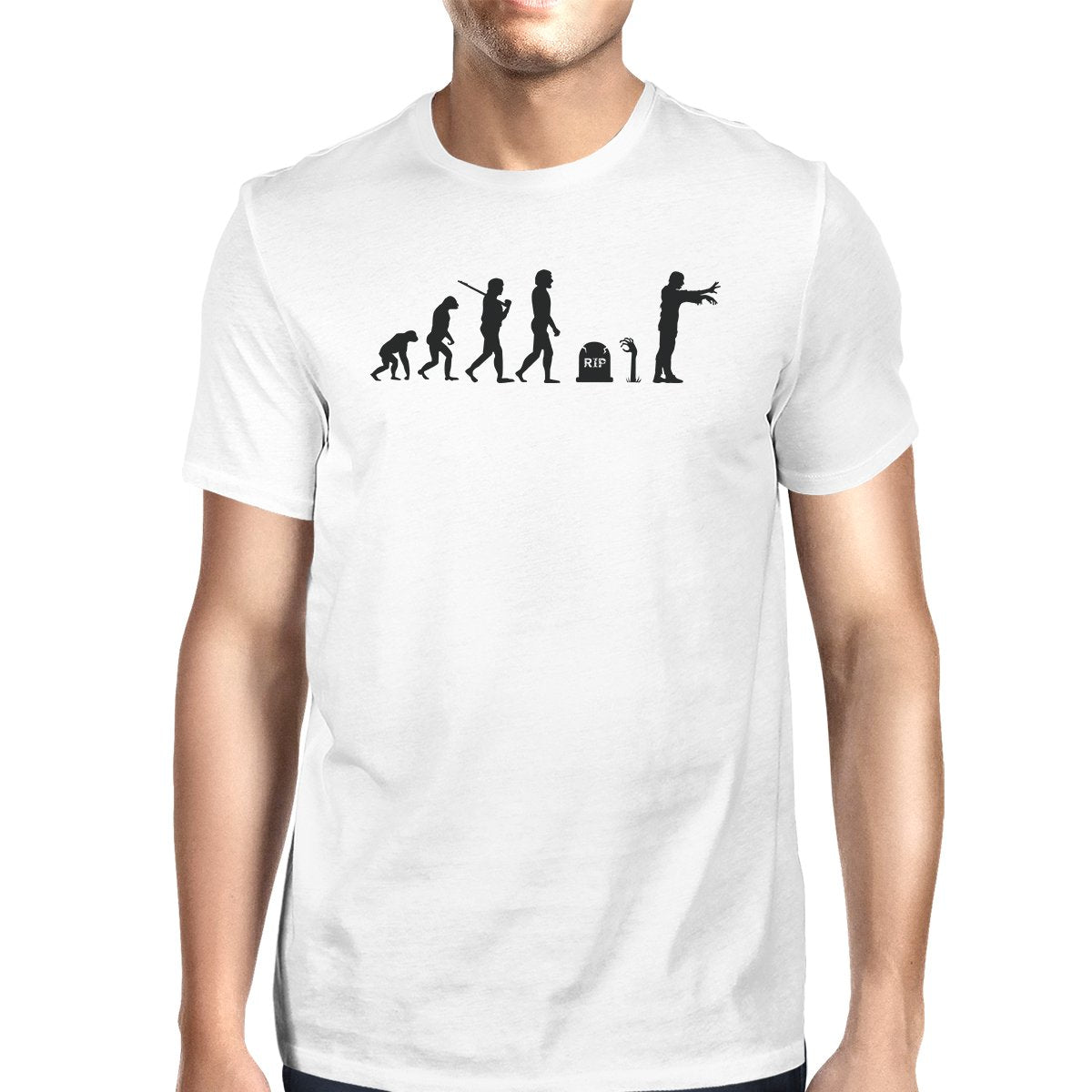 Zombie Evolution Mens White Shirt