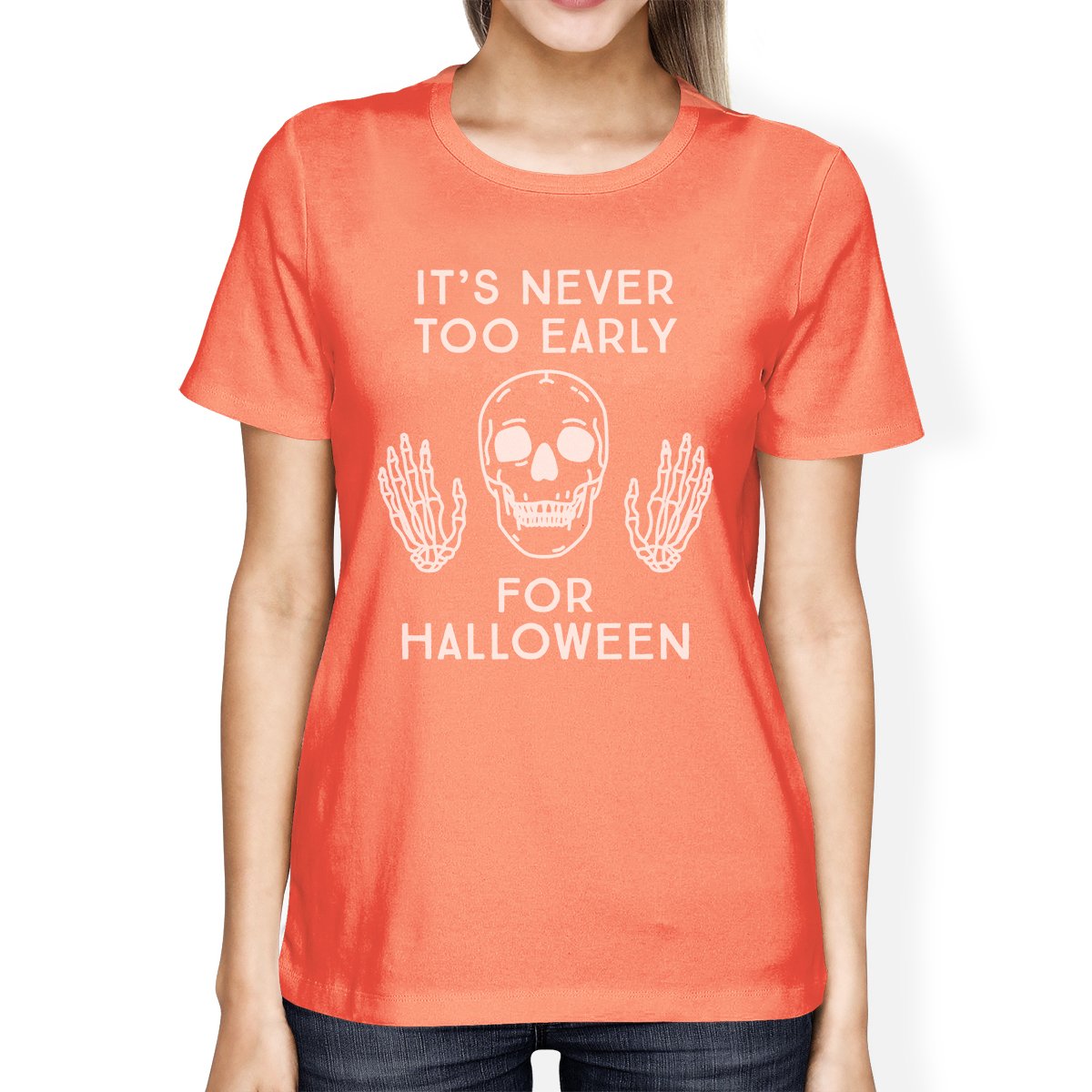 It's Never Too Early For Halloween Womens Peach Shirt