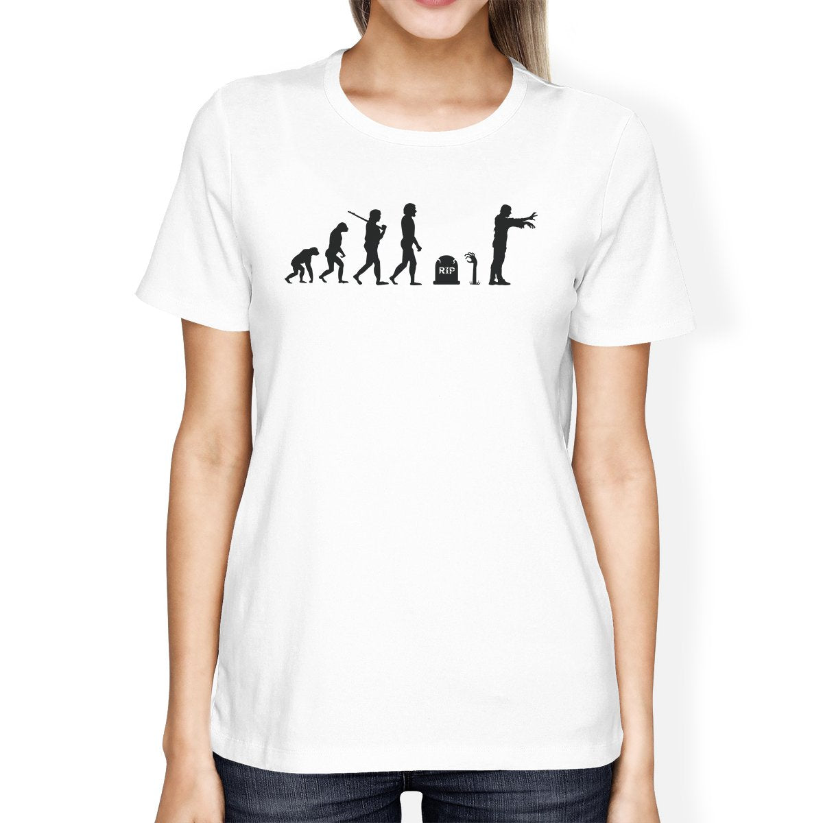 Zombie Evolution Womens White Shirt