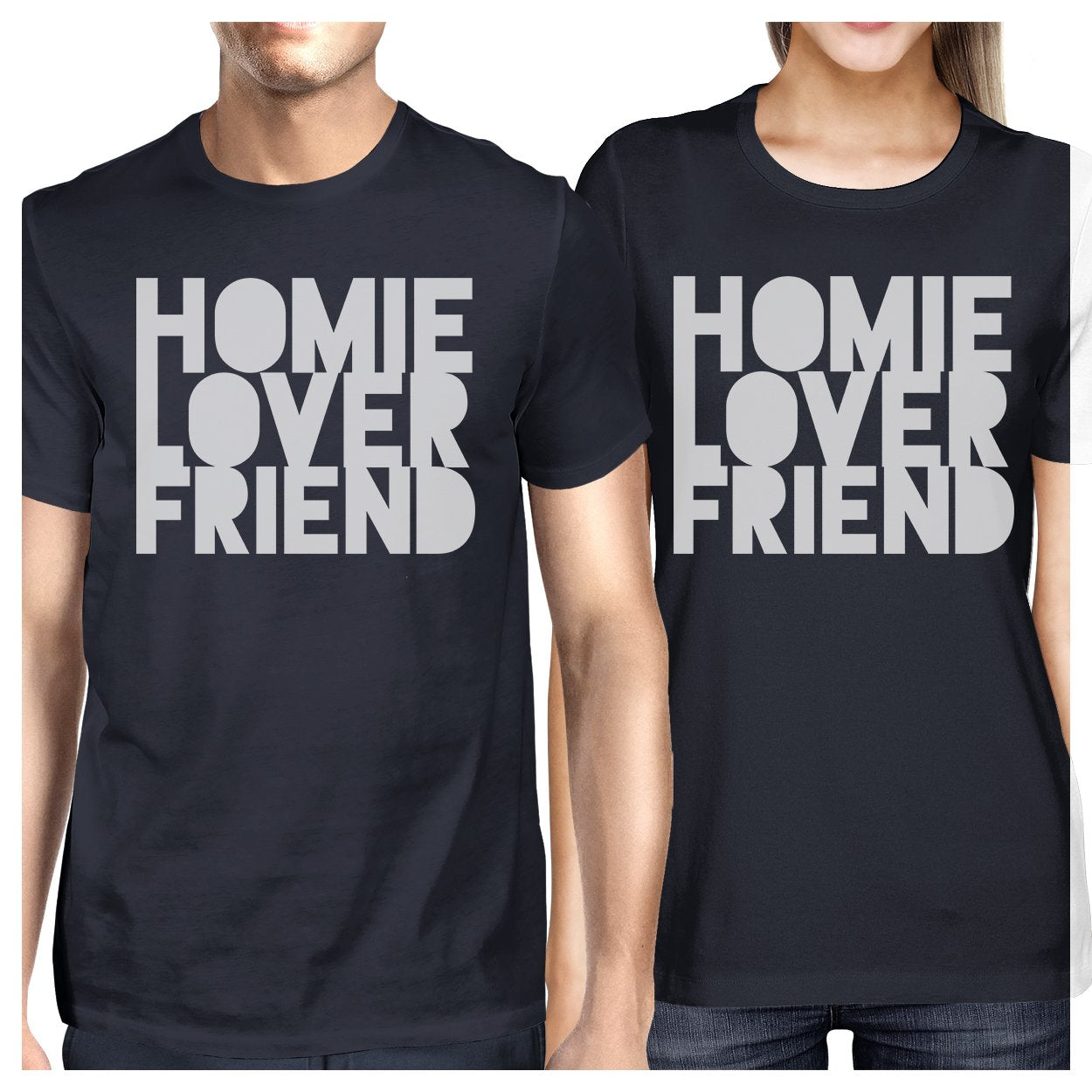 Homie Lover Friend Matching Couple Navy Shirts