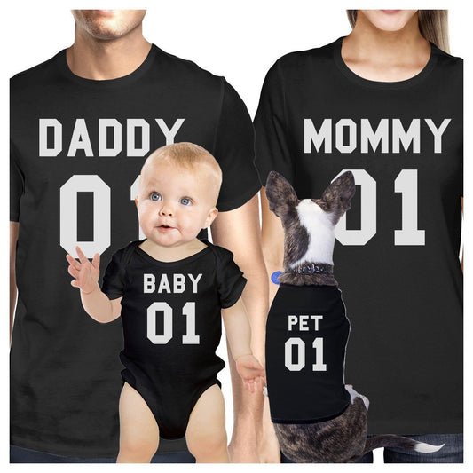 Daddy 01 Mens Graphic T-Shirt Round Neck Cotton Family Matching Tee