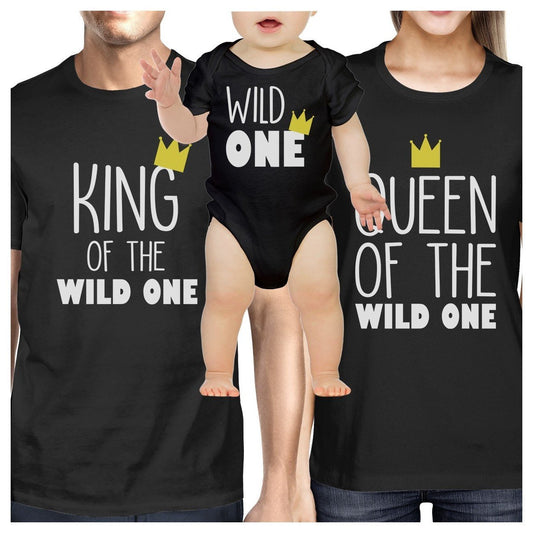 King Wild One Mens Black Graphic T-Shirt Fathers Day Gifts For Him