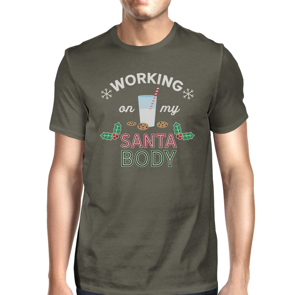 Working On My Santa Body Mens Dark Grey Shirt