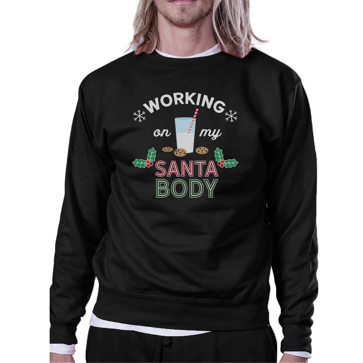 Working On My Santa Body Black Sweatshirt