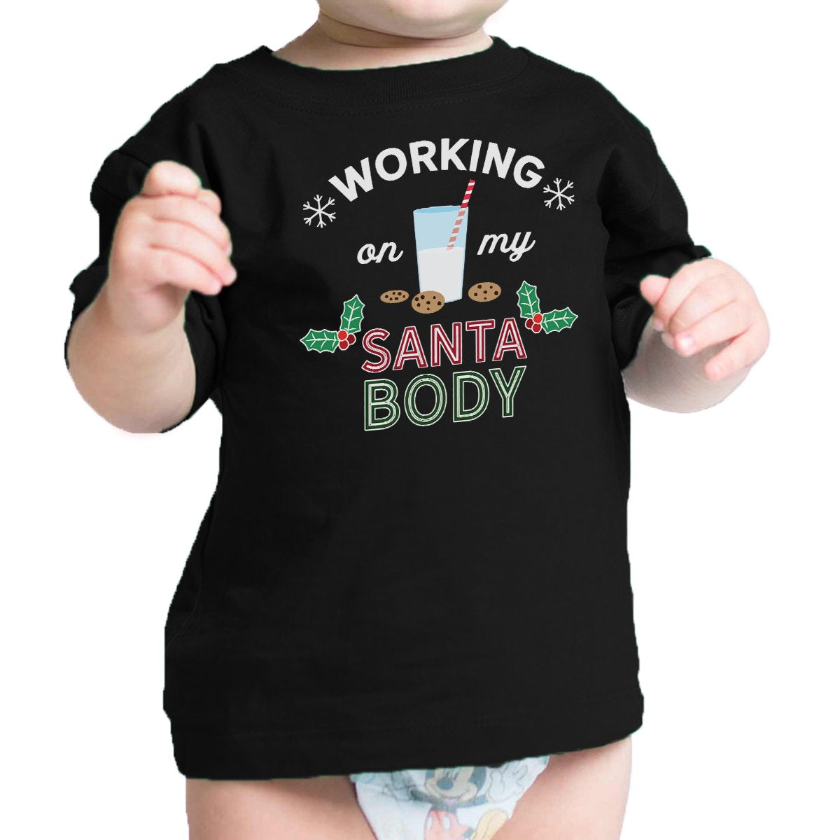 Working On My Santa Body Baby Black Shirt