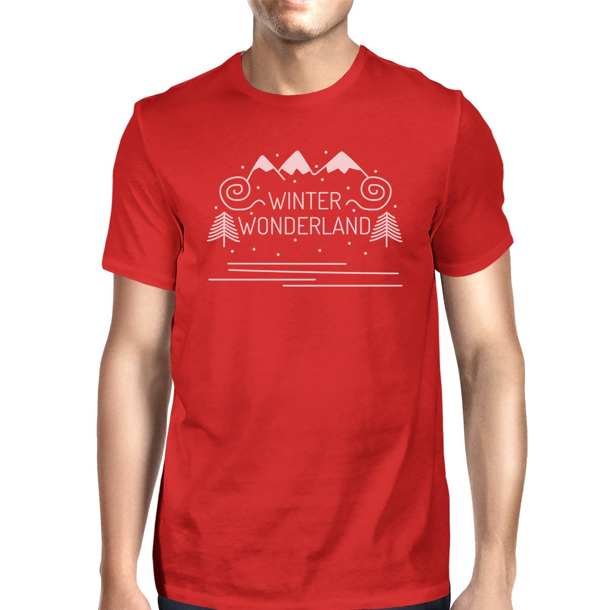 Winter Wonderland Mens Red Shirt