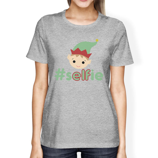 Hashtag Selfie Elf Womens Grey Shirt