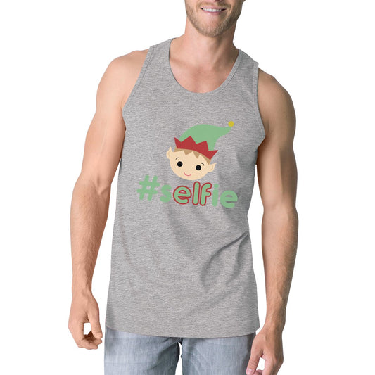 Hashtag Selfie Elf Mens Grey Tank Top